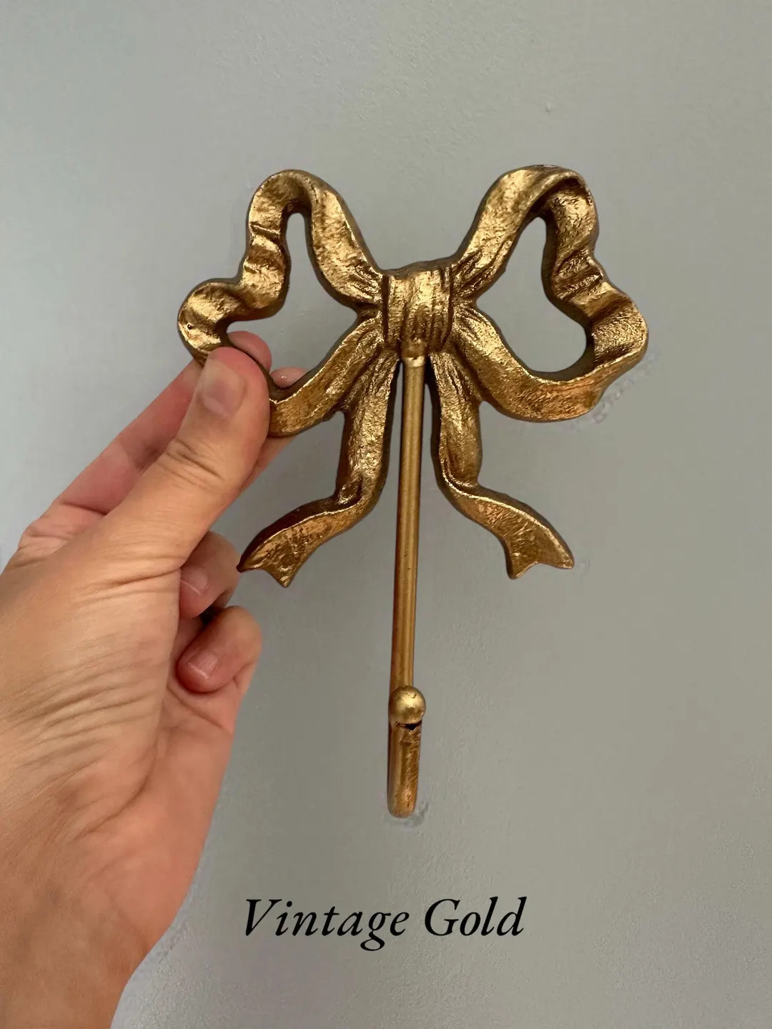Brass or Gold Ribbon Bow Wall Hook for Towels, Keys, Coats, Robes, Jewelry - Etsy | Etsy (US)