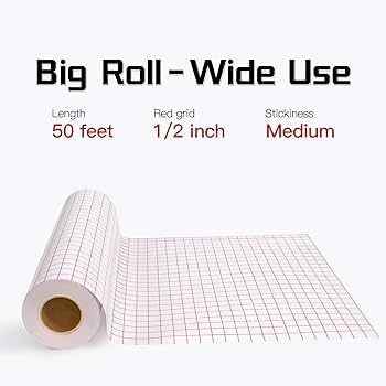 YRYM HT Clear Vinyl Transfer Paper Tape Roll-12 x 50 FT w/Alignment Grid Application Tape for Sil... | Amazon (US)