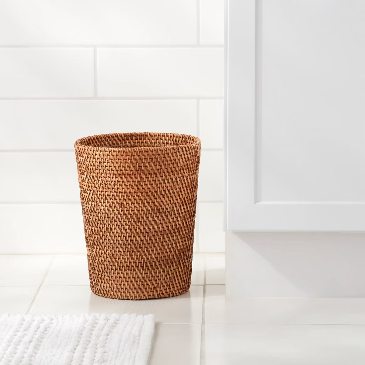 Rattan Wastebasket Light Brown - Threshold™ | Target
