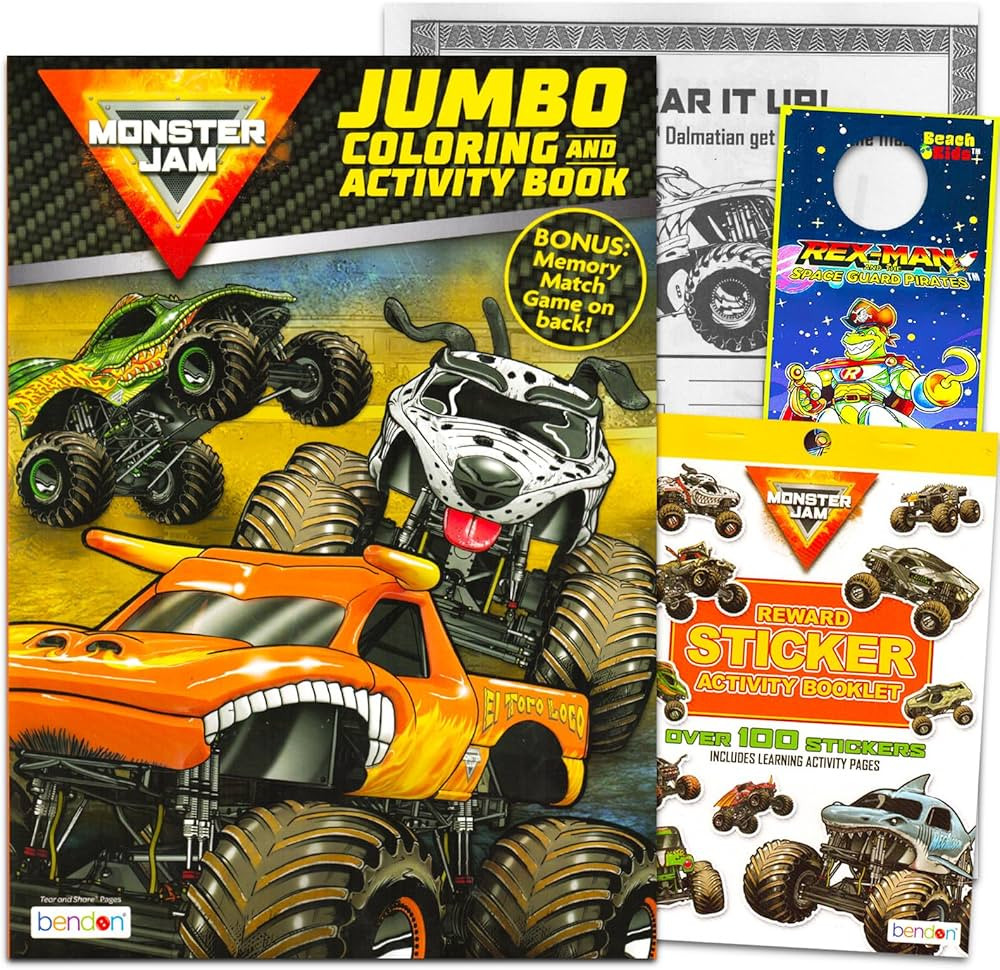 Bendon Monster Jam Coloring Book and Activity Set for Kids - 1 Coloring Book with Activities, Gam... | Amazon (US)
