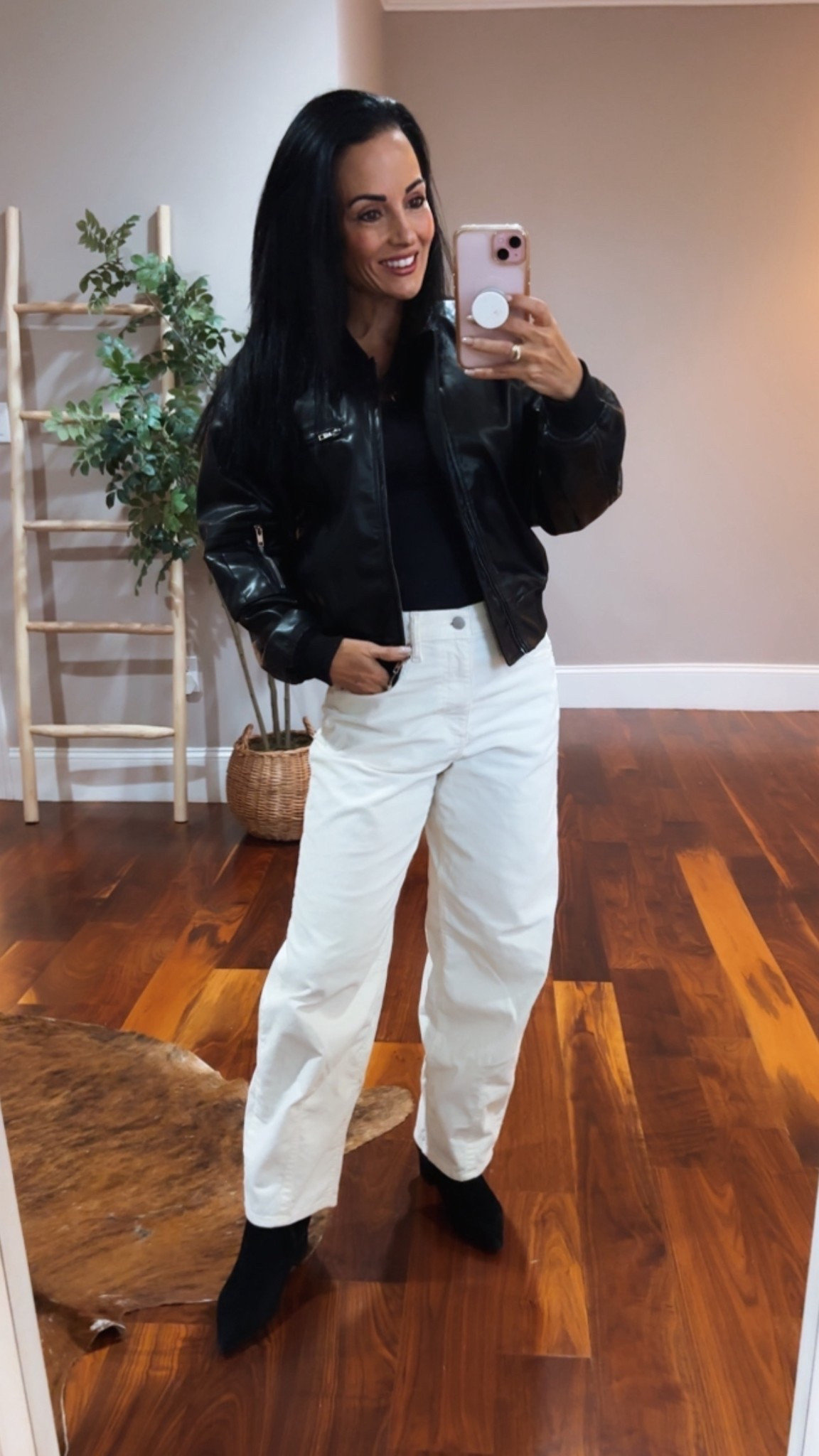 Target corduroy barrel pants
Faux leather jacket 
Amazon top booties 
Night out look 


#LTKStyleTip #LTKFindsUnder50 #LTKOver40