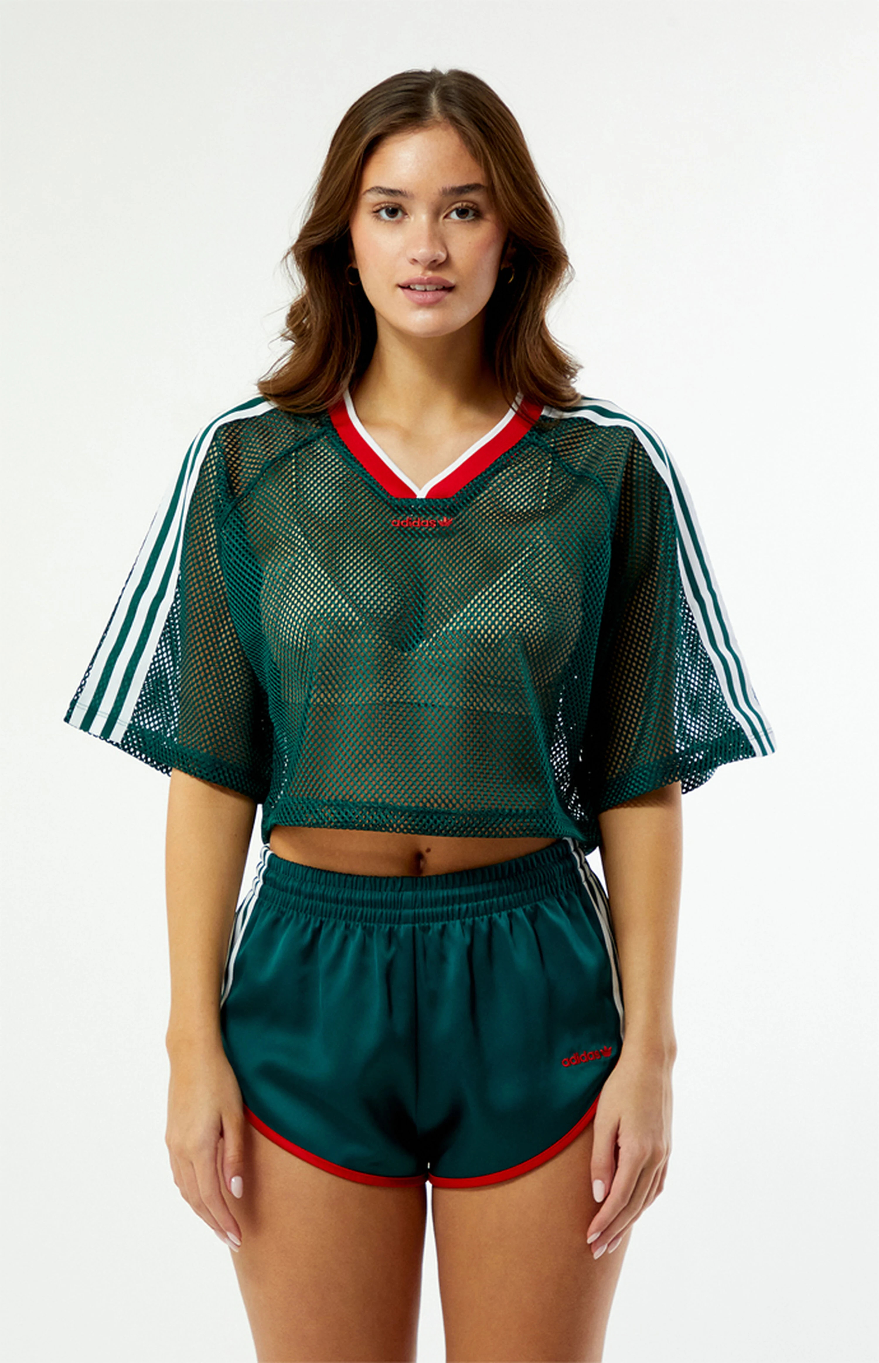 adidas Green Mesh Short Sleeve Jersey | PacSun