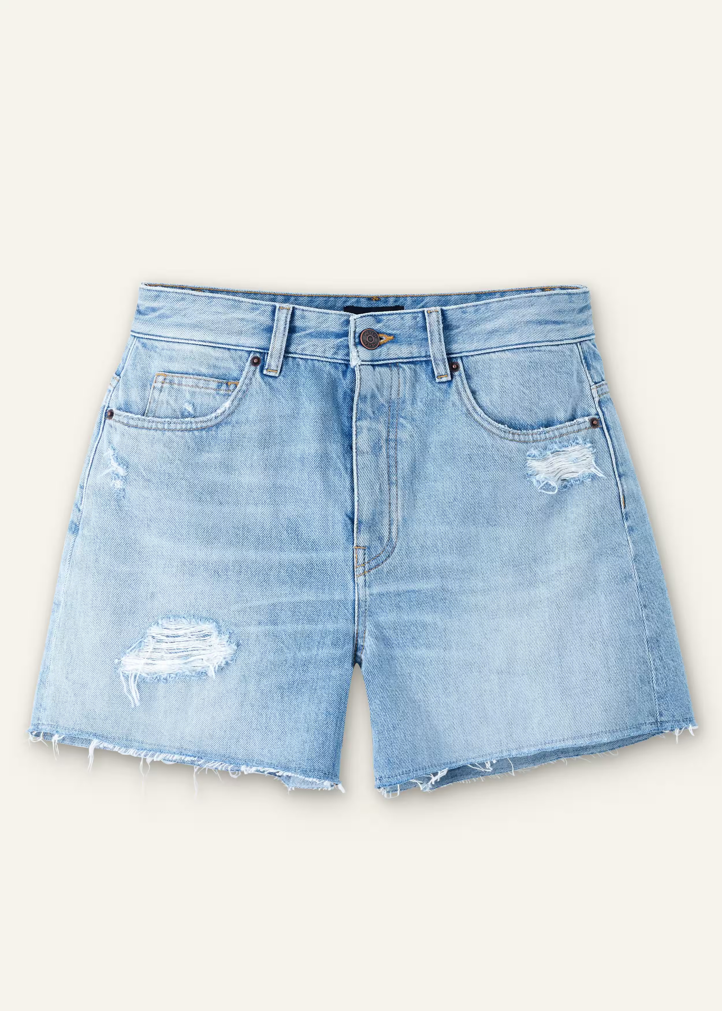 Women's Blue Rip + Repair Denim Short | ME+EM | ME+EM Global (Excluding US)