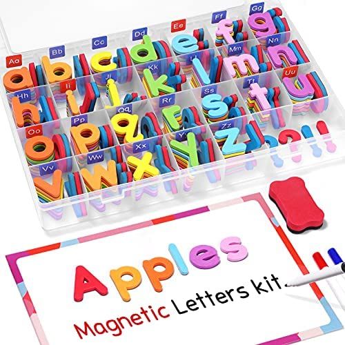 Gamenote Classroom Magnetic Alphabet Letters Kit 234 Pcs with Double - Side Magnet Board - Foam Alph | Amazon (US)