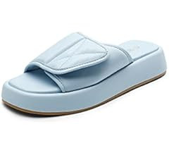 DREAM PAIRS Women's Cushion Summer Slip-on Slides, Comfort Square Toe Platform Slipper Sandals wi... | Amazon (US)