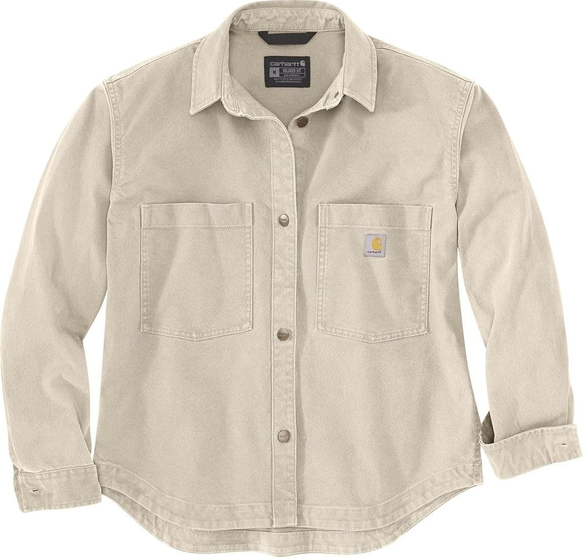 Carhartt Women's Rugged Flex Loose Fit Heavyweight Duck Overshirt | Amazon (US)