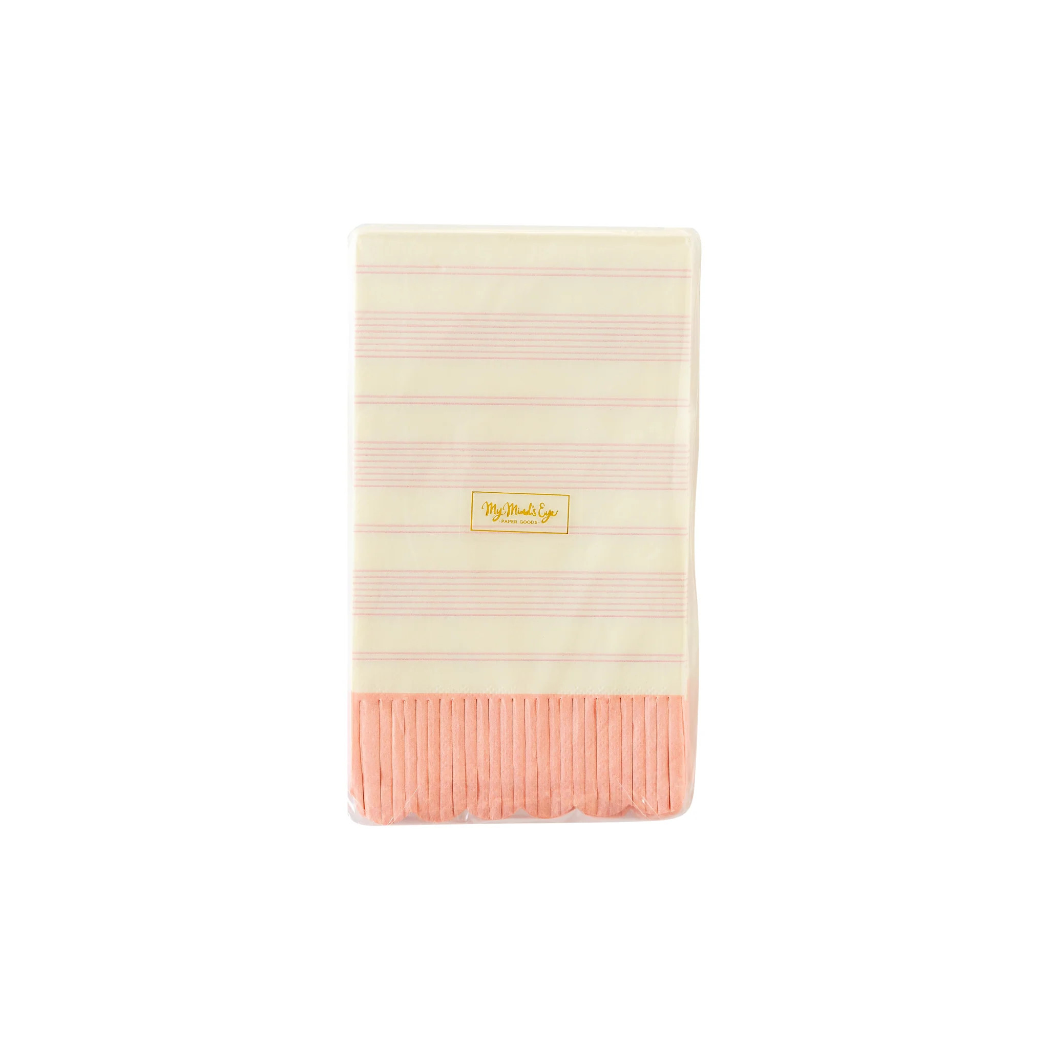 Pink Striped Fringed Guest Napkin | My Mind's Eye