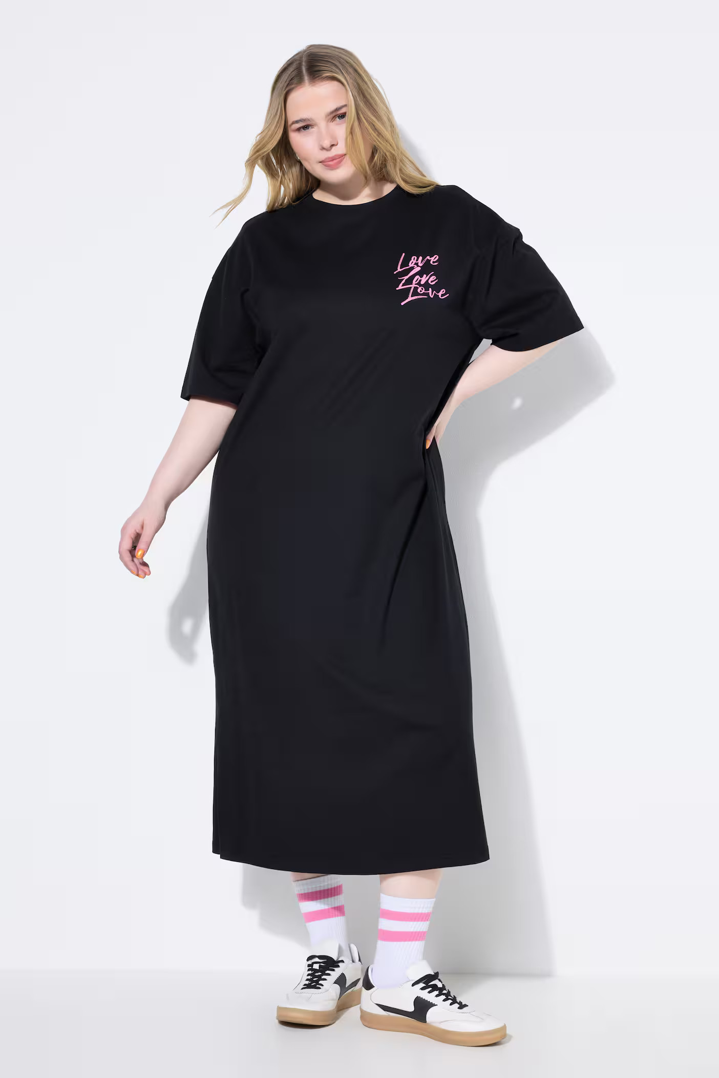 Jerseykleid, oversized, Bigshirt, Rückenprint | Happy Size - DE