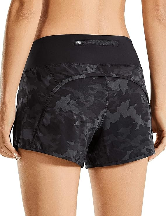 CRZ YOGA Women's Quick-Dry Athletic Sports Running Workout Shorts with Zip Pocket - 4 Inches | Amazon (US)