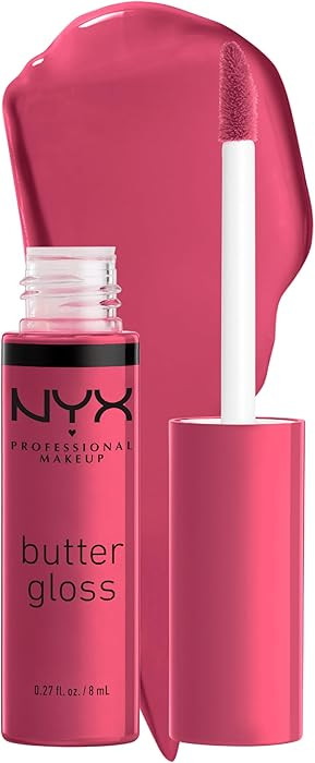 NYX PROFESSIONAL MAKEUP Butter Gloss, Non-Sticky Lip Gloss - Strawberry Cheesecake (Warm Pink) | Amazon (US)