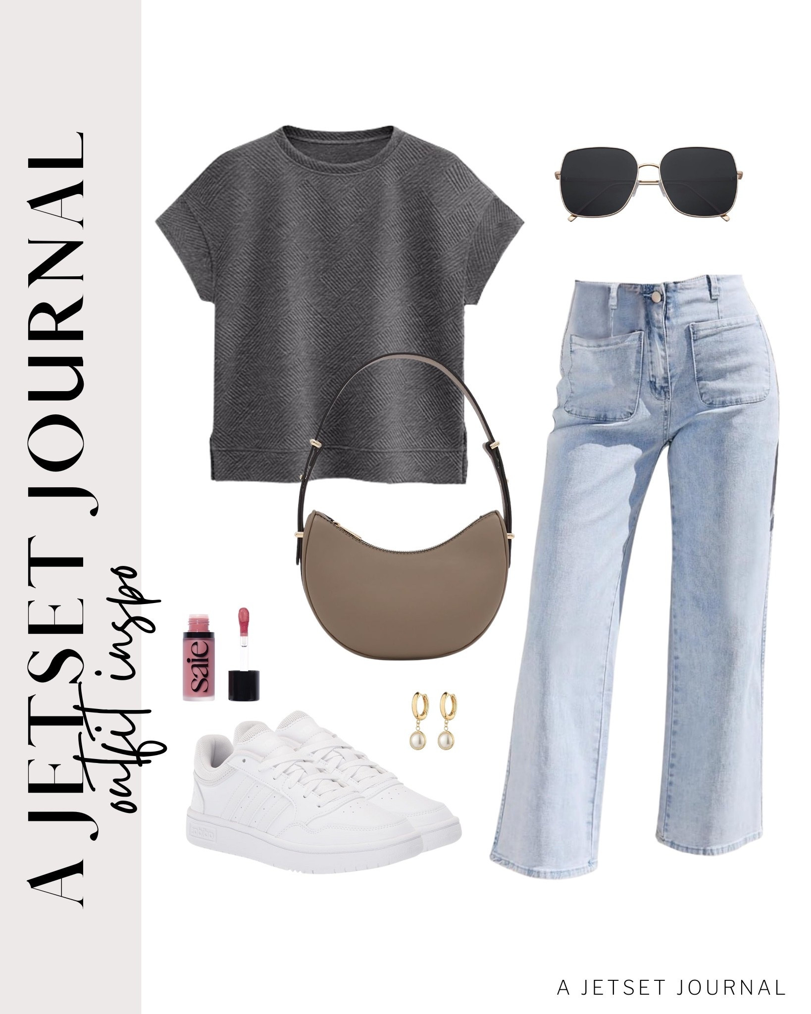 Add a cute purse and stylish earrings to this shirt-and-jeans combo for a casual yet put-together outfit idea!
stylish sunglasses, casual look, vacation style, summer fashion, makeup must have, airport outfit, beauty favorite, summer outfit idea, functional bag, gold earrings, amazon fashion, affordable style, wardrobe capsule

#LTKStyleTip #LTKU #LTKSeasonal