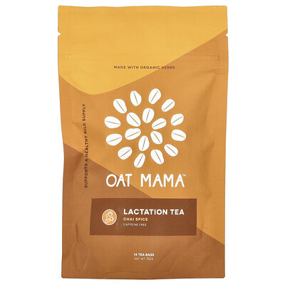 Oat Mama, Lactation Tea, Chai Spice, Caffeine Free, 14 Tea Bags, 32 g | iHerb