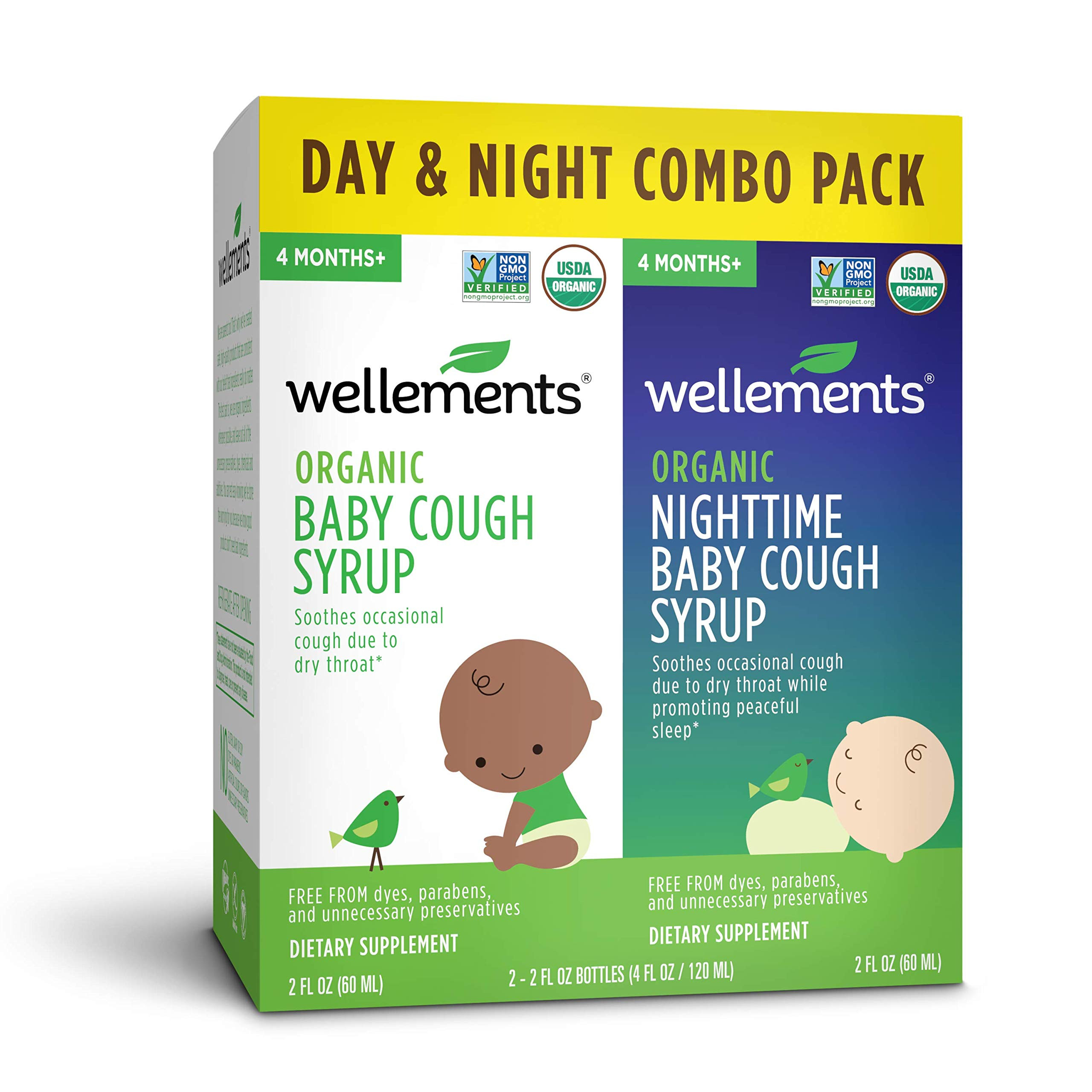 Wellements Organic Baby Cough Syrup Day & Night Value Combo Pack | Daytime & Nighttime Baby Cough... | Amazon (US)
