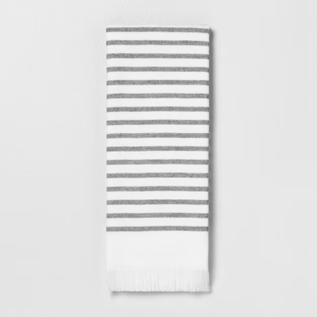 Core Stripe Bath Towels Railroad Gray - Hearth & Hand™ with Magnolia | Target