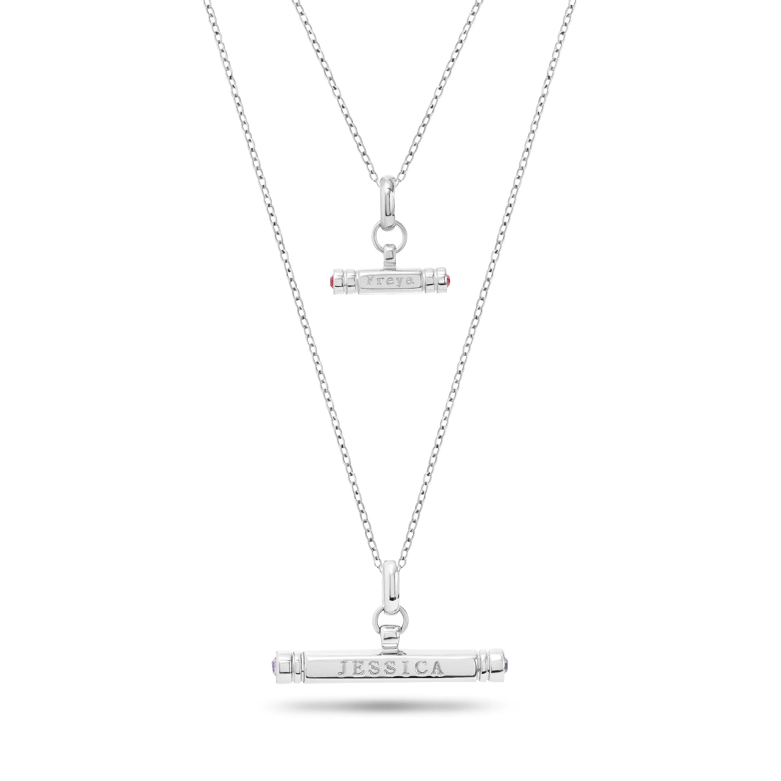 Mini & Me T-Bar Necklace Set (Silver) | Abbott Lyon
