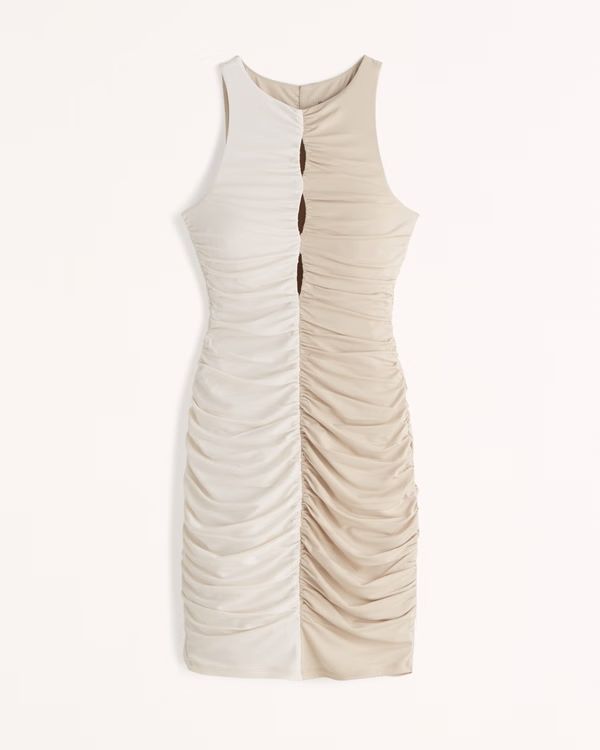 Keyhole Ruched Mini Dress | Abercrombie & Fitch (US)