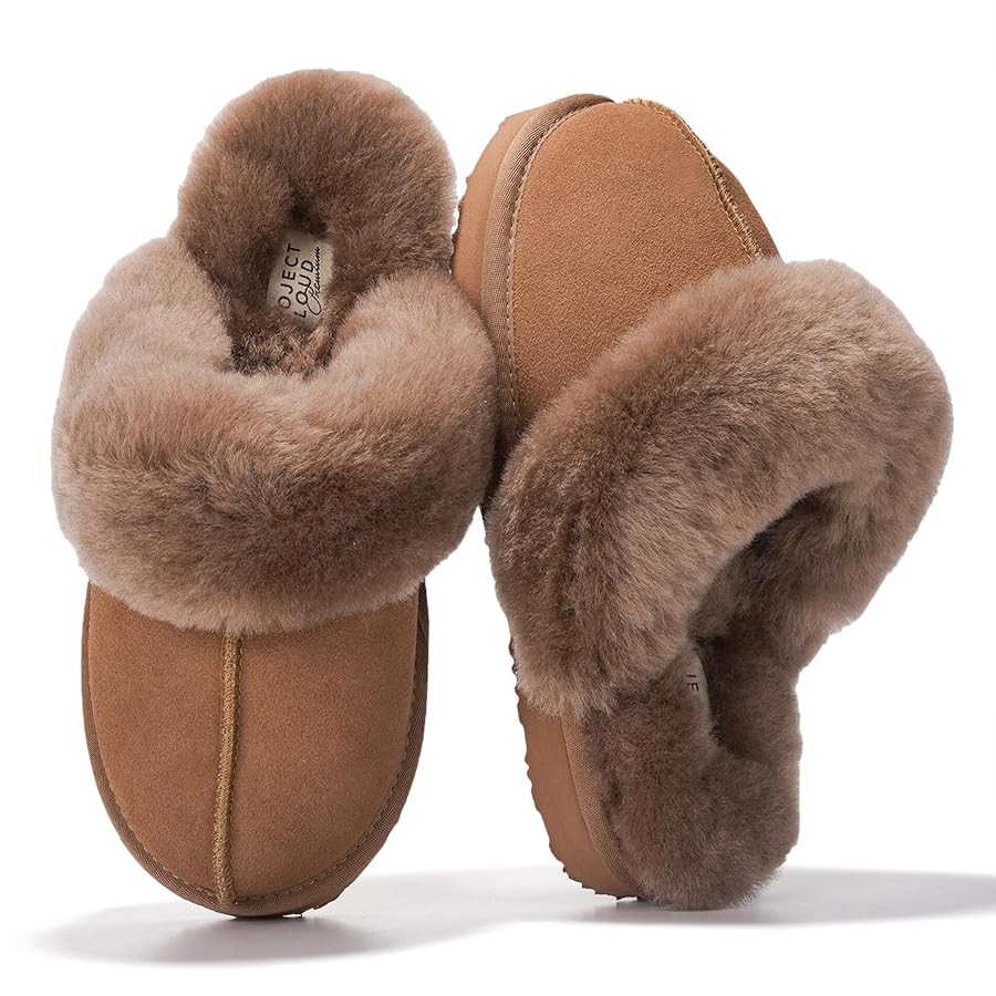 Project Cloud Genuine Leather Slippers for Women Footwear with Genuine Fur Lining Womens Clogs & ... | Amazon (US)