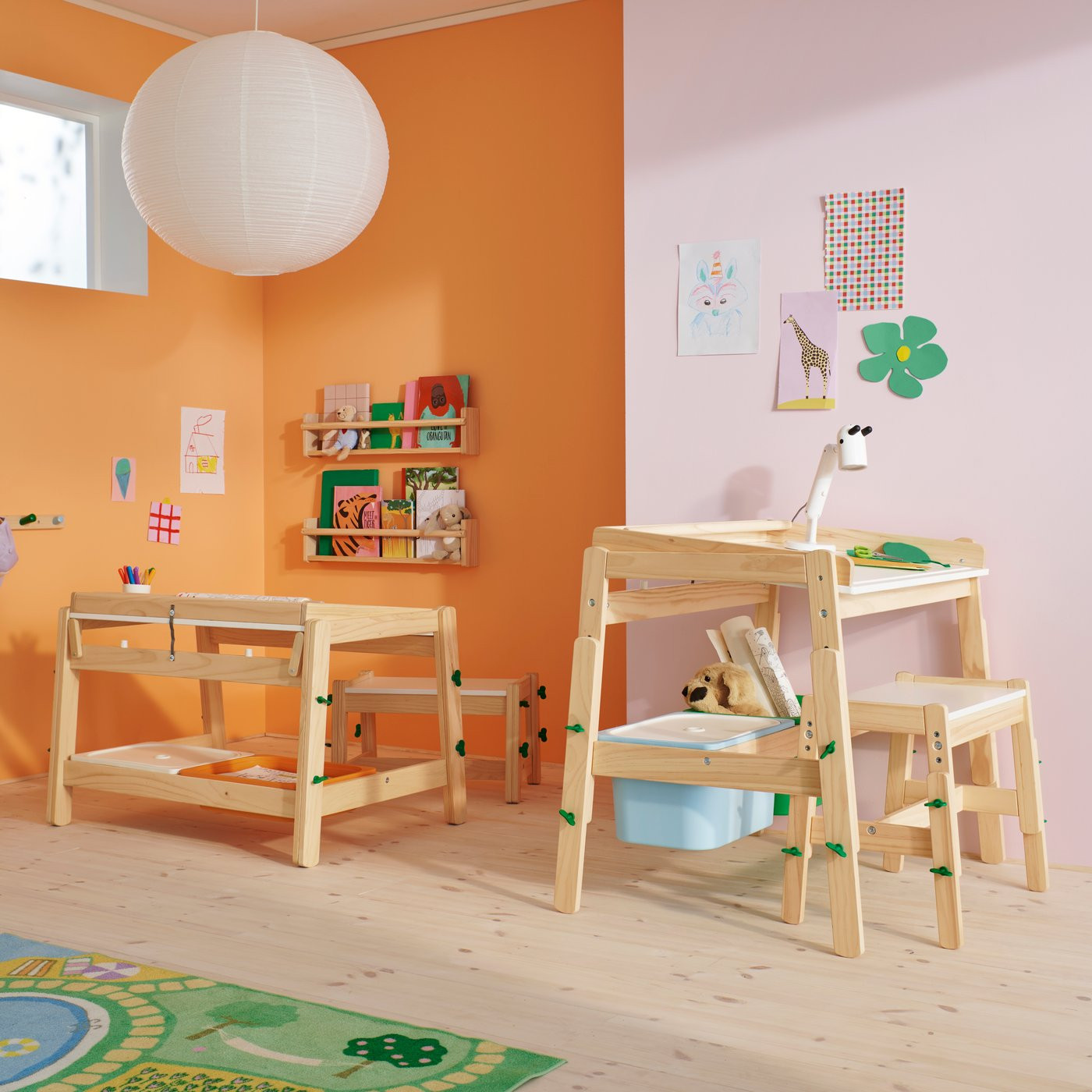 IKEA FLISAT children's desk, height adjustable/green, Width: 38 1/4 | IKEA US