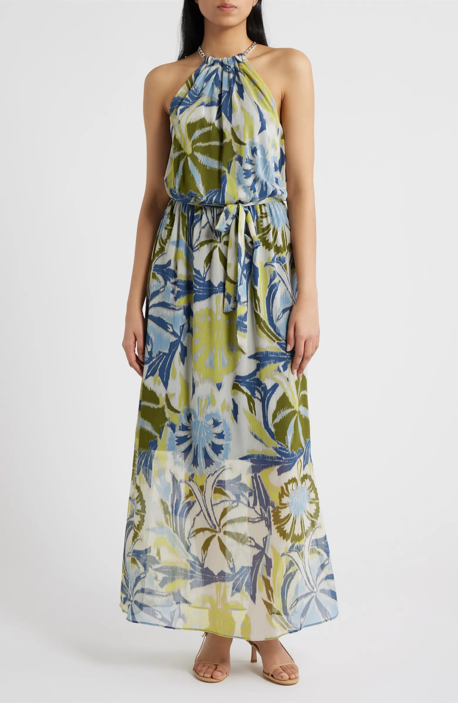 Floral Chain Neck Maxi Dress | Nordstrom