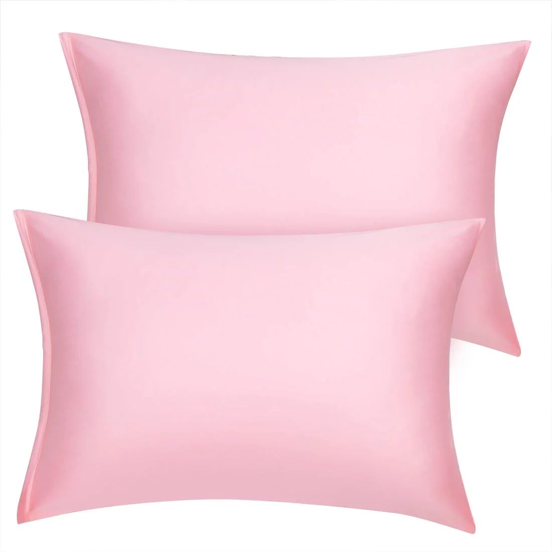 PiccoCasa 2 Pack Soft Silky Satin Pillowcases Zipper, Blush Queen 21x31in | Walmart (US)