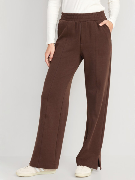 High-Waisted Dynamic Fleece Wide-Leg Trouser Pants for Women | Old Navy (US)