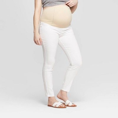 Maternity Crossover Panel White Skinny Jeans - Isabel Maternity by Ingrid & Isabel™ White | Target