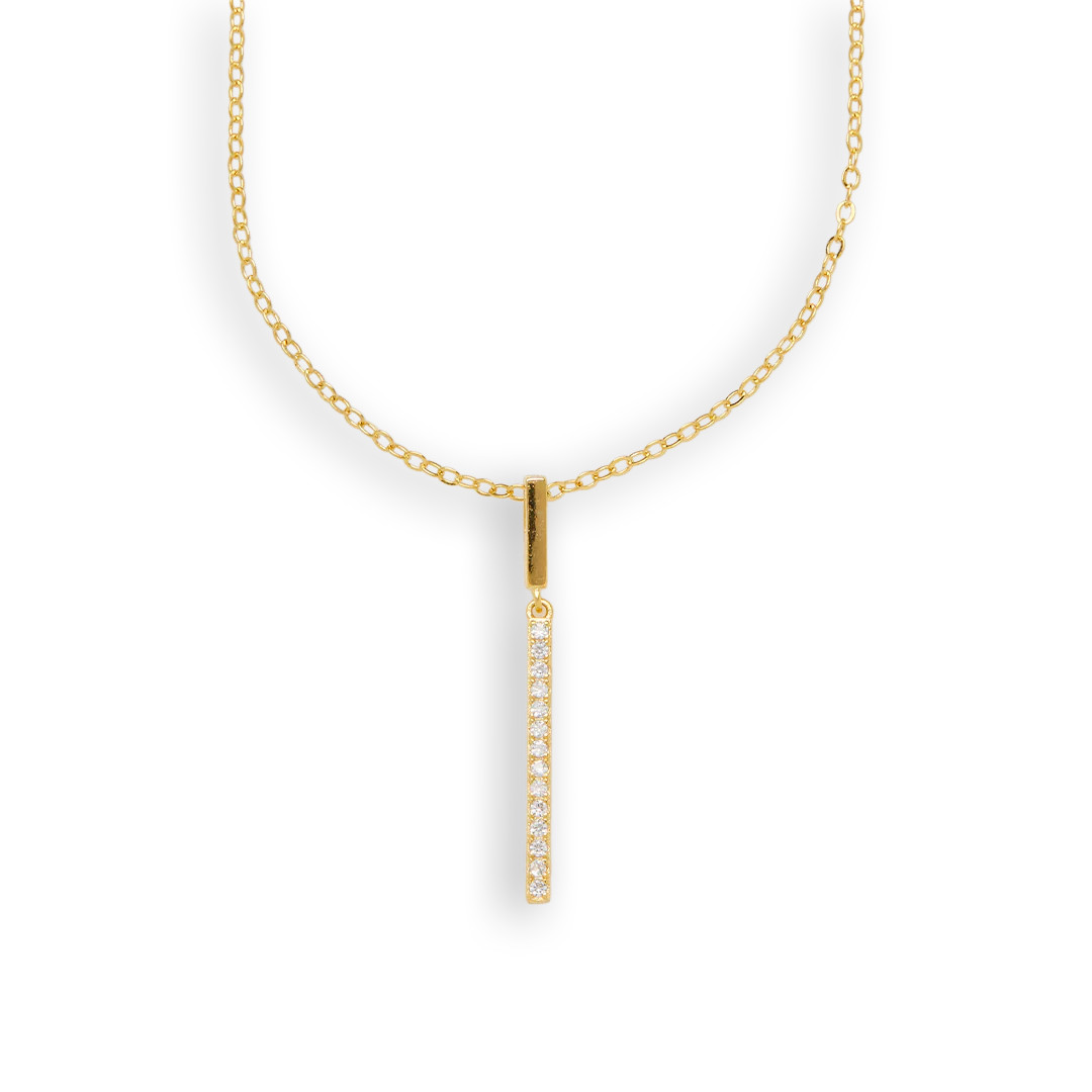 Pavé Strip Pendant Necklace | Mint & Lily