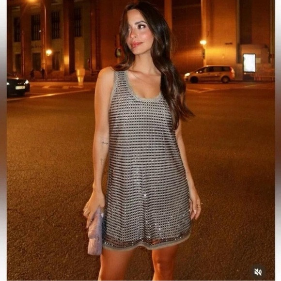 New Zara $159 Studded Short Dress ZW Collection 2855/041 Medium | Poshmark