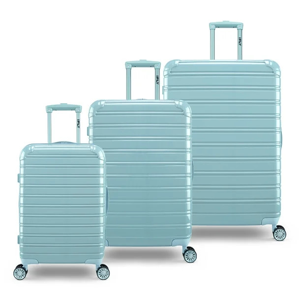 iFLY Fibertech 3 Piece Hardside Expandable Luggage Set, Blue Sky - Walmart.com | Walmart (US)