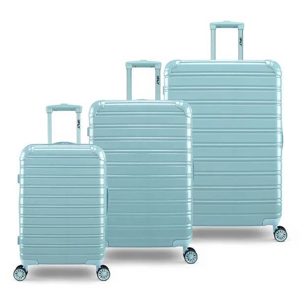 iFLY Fibertech 3 Piece Hardside Expandable Luggage Set, Blue Sky - Walmart.com | Walmart (US)