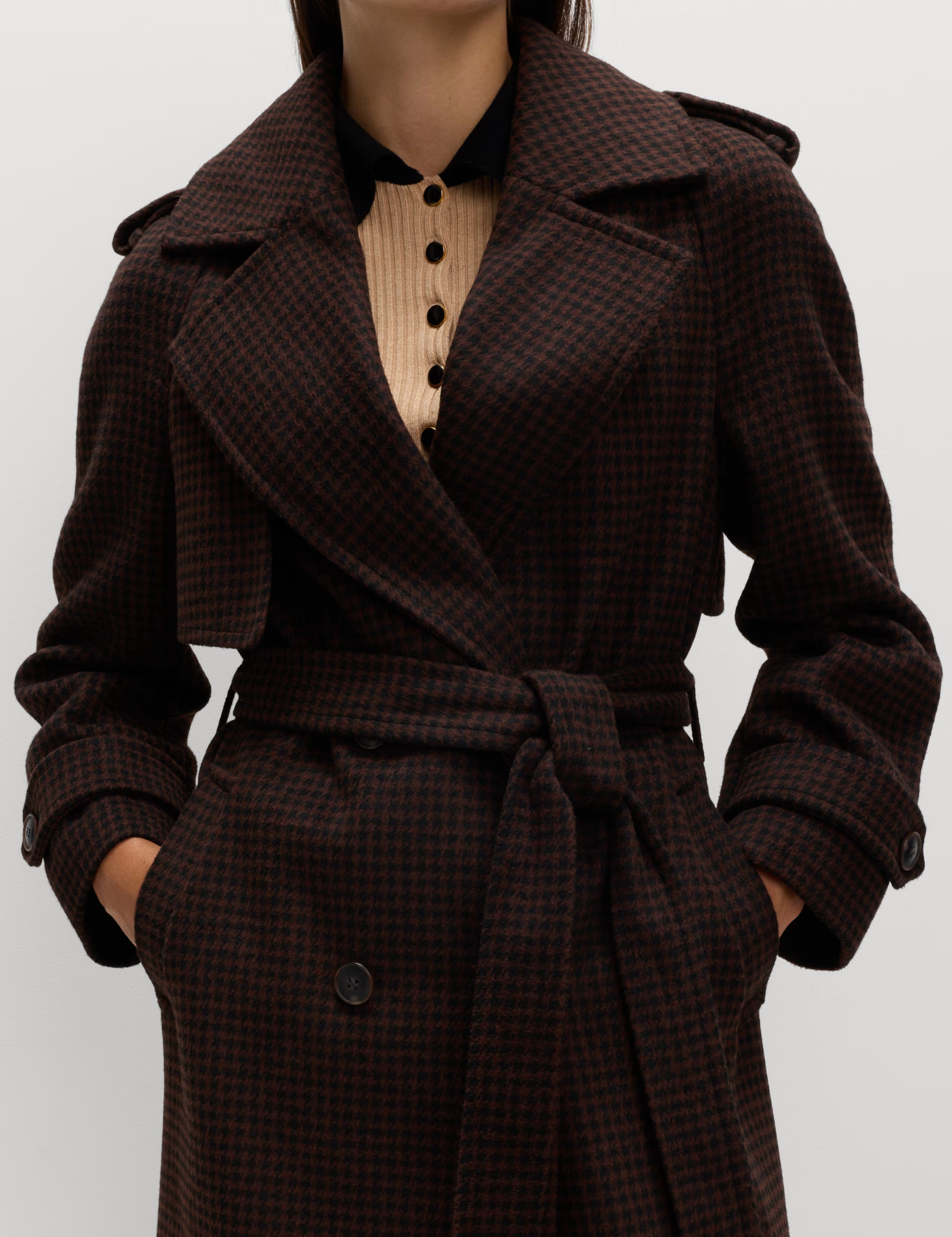 Checked Belted Longline Tailored Coat | Marks & Spencer (UK)