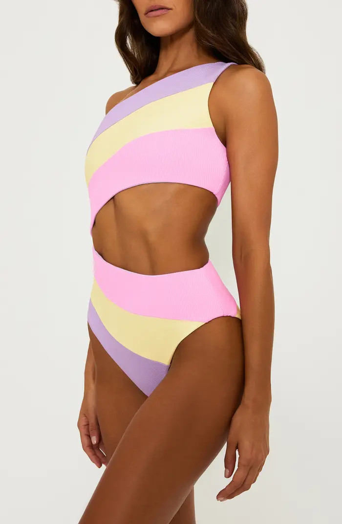 Beach Riot Joyce Stripe Cutout One-Piece Swimsuit | Nordstromrack | Nordstrom Rack