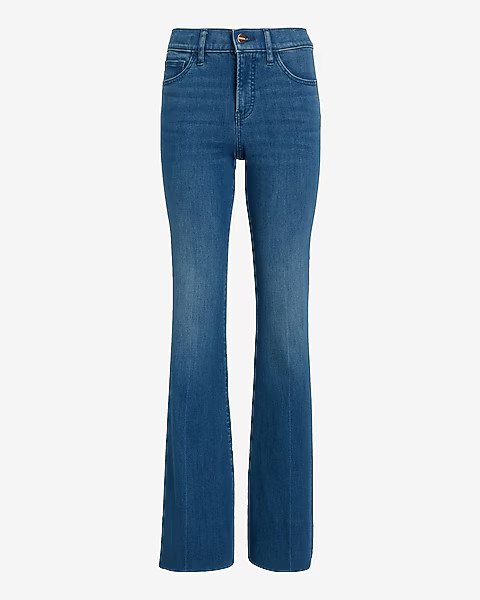 Mid Rise Medium Wash 70s Flare Jeans | Express