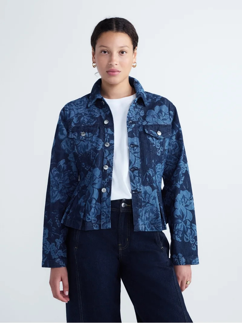 Free Assembly Women's and Women's Plus Pleated Peplum Jacket, Sizes XS-4X | Walmart (US)