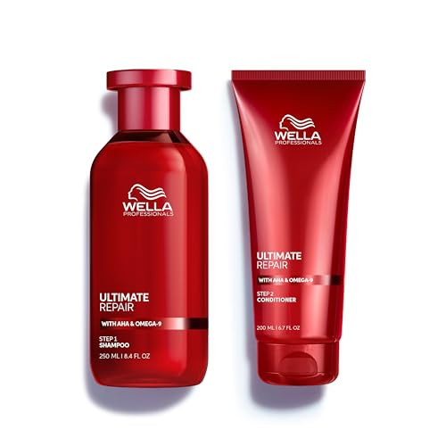 Bundle of Wella Professionals ULTIMATE REPAIR Shampoo, Professional Lightweight Cream Shampoo for Damaged Hair, 8.4oz + Wella Professionals ULTIMATE REPAIR Conditioner for Damaged Hair, 6.7oz | Amazon (US)