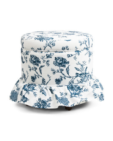 19in Darcy Ruffle Skirt Storage Ottoman | TJ Maxx