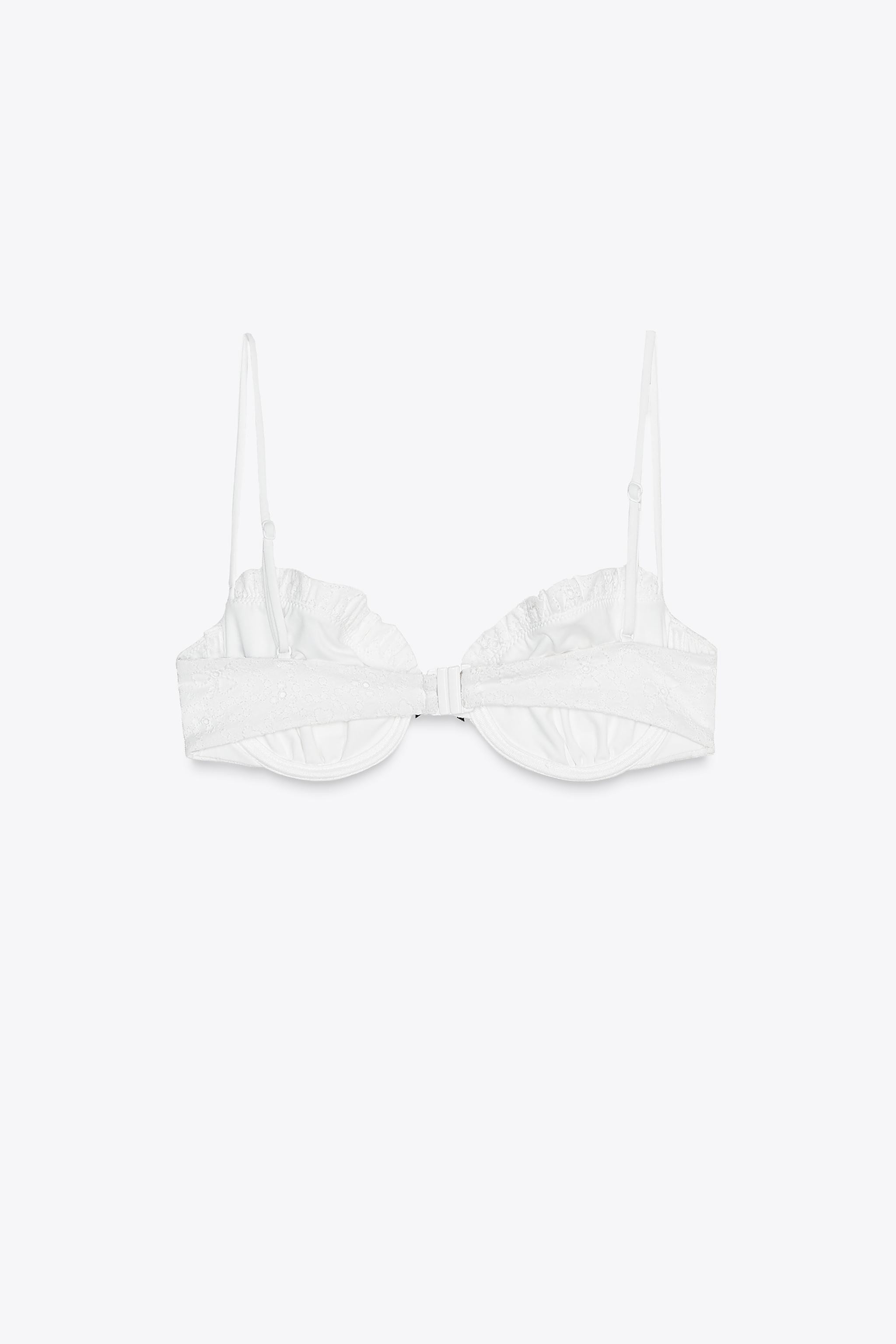 CONTRAST TIE RUFFLE BIKINI TOP | Zara US