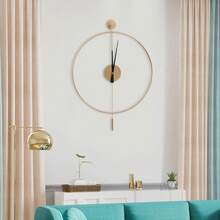 CNCEST Classical Wall Clock Gold With Pendulum Large Decorative Metal Wall Clock Modern NonTicking Silent Wall Clocks For Living Room Bedroom Office | SHEIN