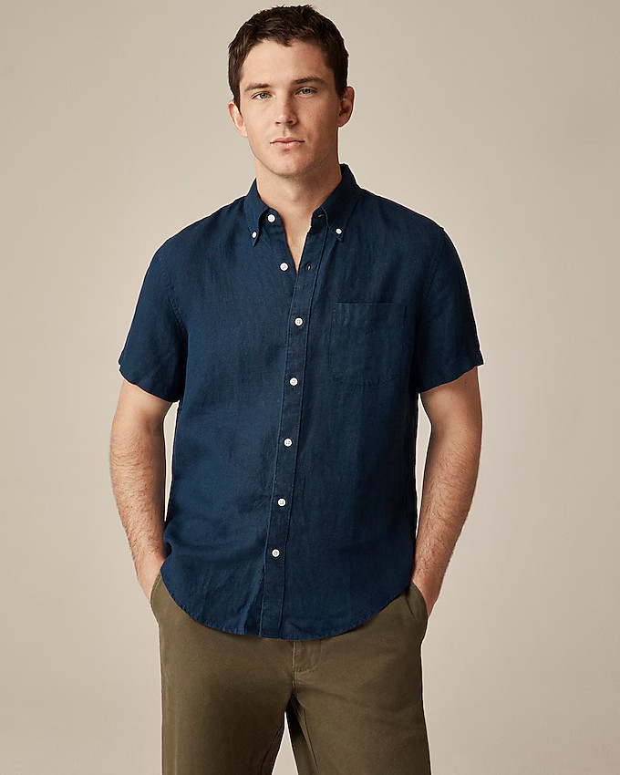 Short-sleeve Baird McNutt Irish linen shirt | J. Crew US