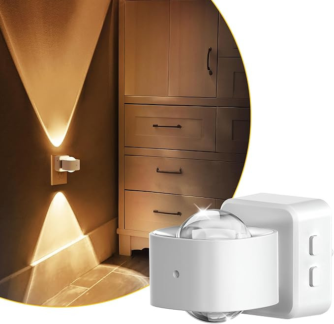 L LOHAS LED Night Lights Plug into Wall, Night Light Projector, Dusk to Dawn Sensor, Rotating Whi... | Amazon (US)