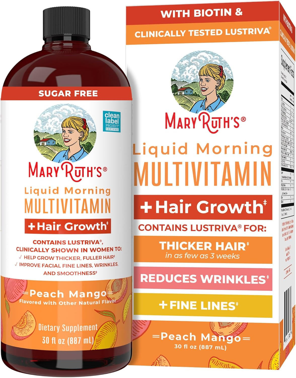 MaryRuth's Liquid Multivitamin+Hair Growth | Clinically Tested for Thicker Hair & Facial Wrinkles... | Amazon (US)