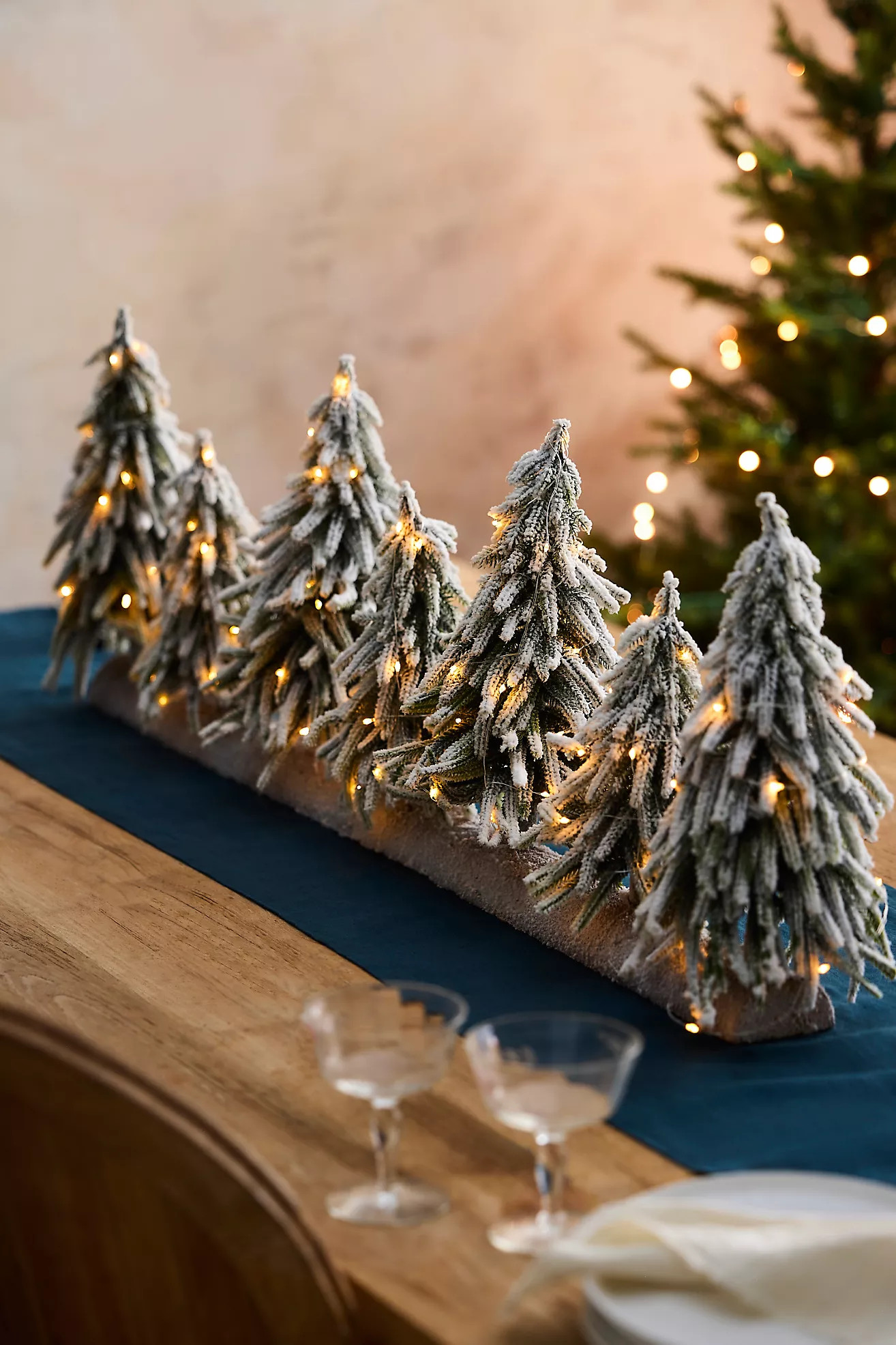 Illuminated Snowy Brush Tree Centerpiece | Anthropologie (US)