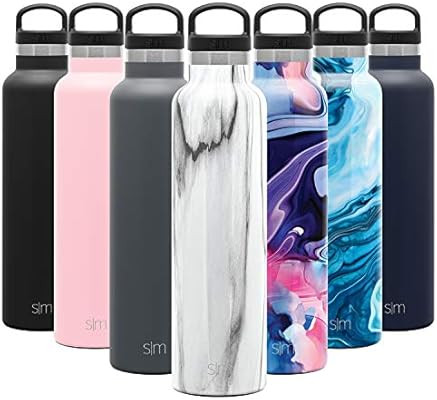 Simple Modern 24oz Ascent Water Bottle - Hydro Vacuum Insulated Tumbler Flask w/Handle Lid - Blac... | Amazon (US)
