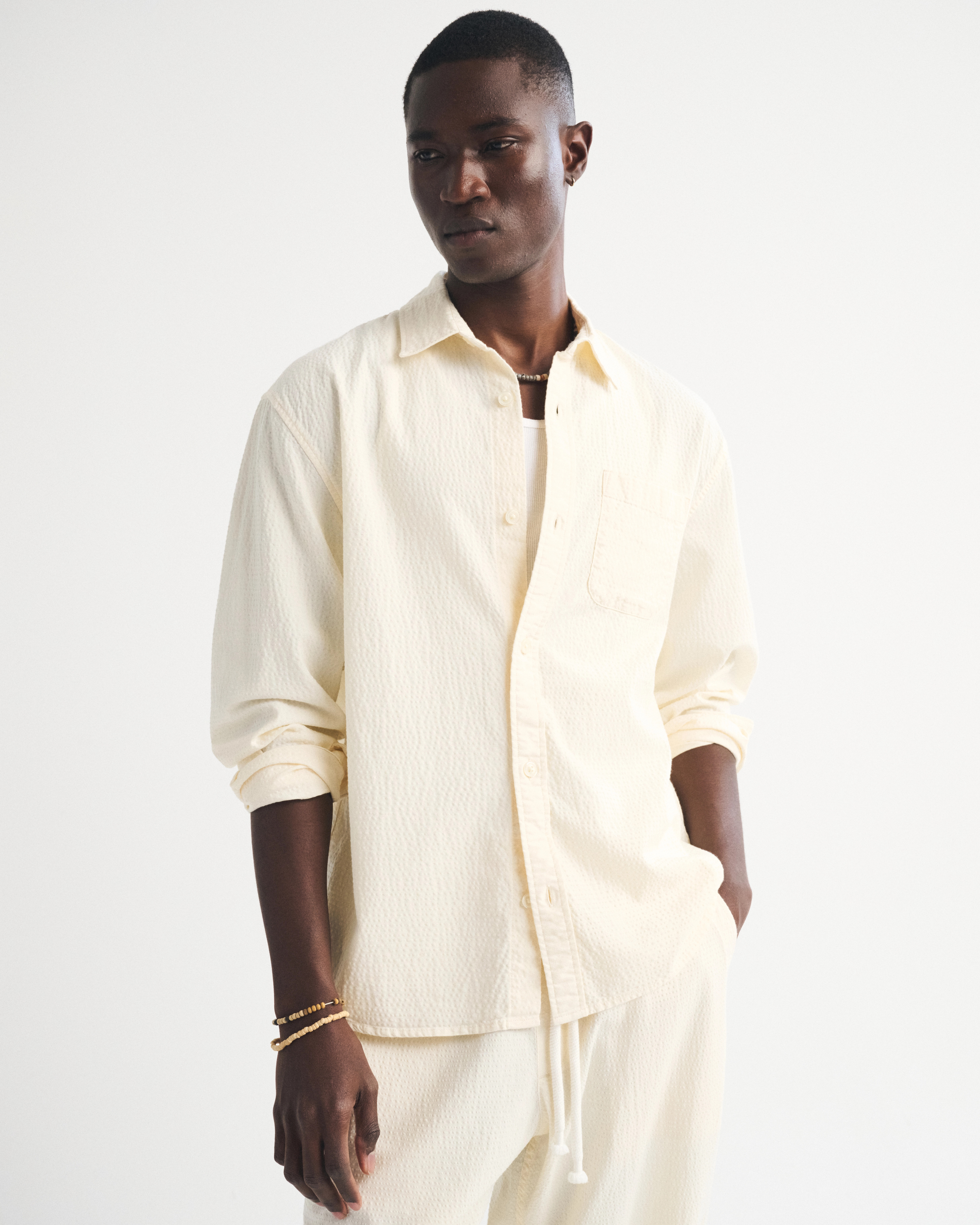 Seersucker Button-Up Shirt | Abercrombie & Fitch (US)