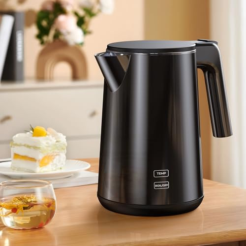 Electric Kettle 1.0L 1200W, 7 Temp Settings, 4H Keep-Warm, Fast-Boil Stainless Steel Electric Tea Kettle, 120V Water Boiler with Auto-Shut Off, Cool Touch PP Exterior for Home Office, Black | Amazon (US)