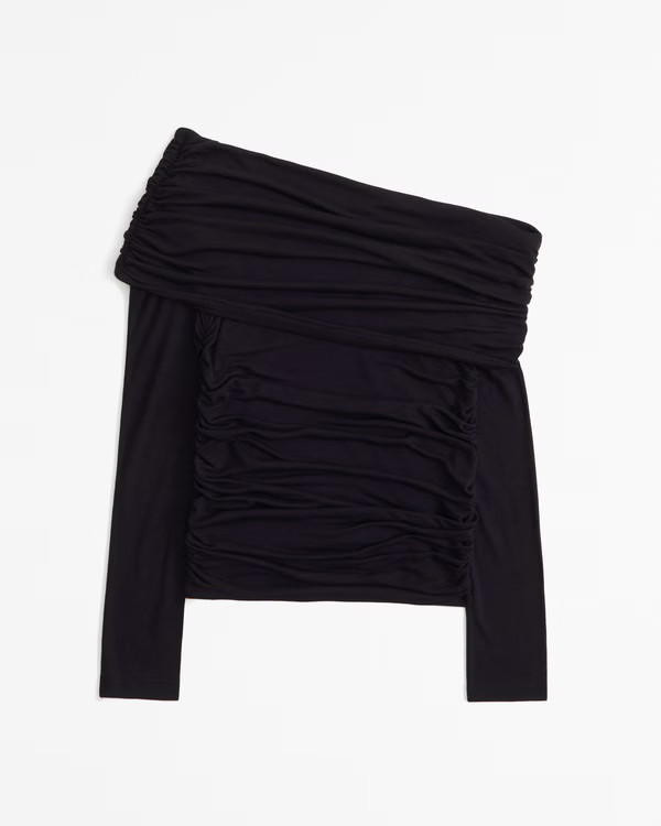 Women's Long-Sleeve Foldover Top | Women's Tops | Abercrombie.com | Abercrombie & Fitch (US)