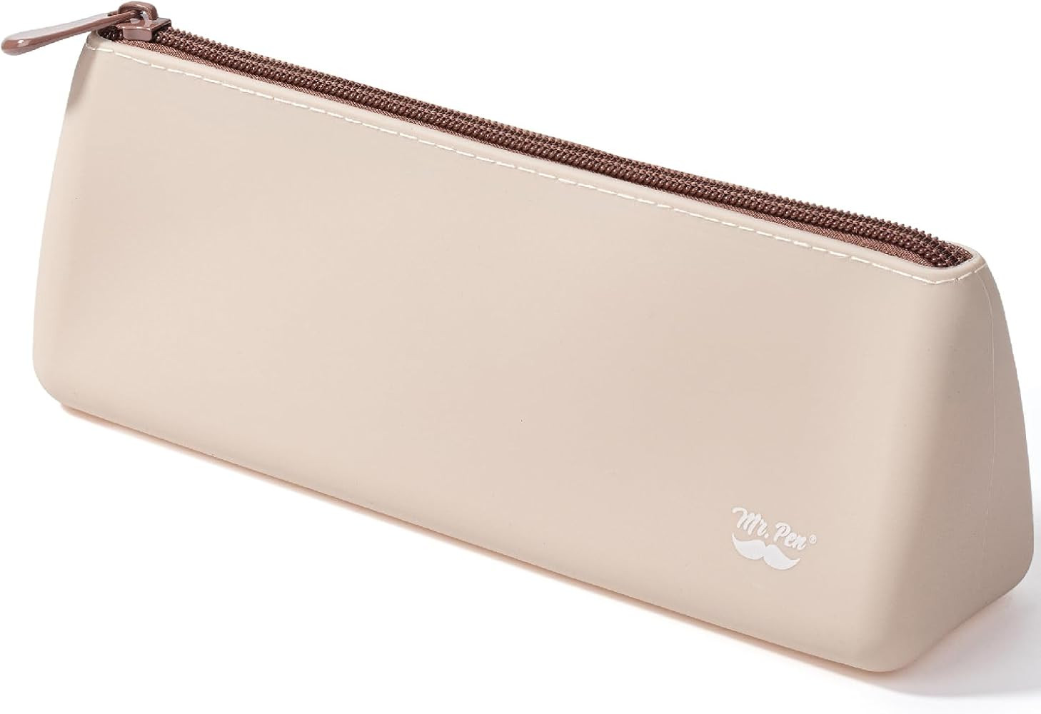 Mr. Pen- Silicone Pencil Case Pouch, Warm Beige, Aesthetic Triangular Design, Multipurpose, Aesth... | Amazon (US)
