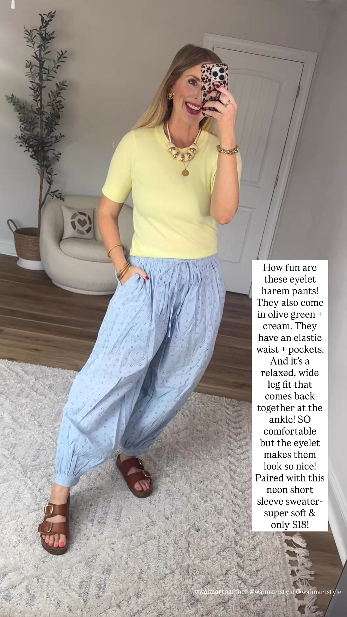 Walmart try on, Walmart outfit, yellow sweater, eyelet pants, eyelet harem pants 

#walmartpartner #walmartstyle @walmartstyle 

#LTKdayinmylife #LTKootd #LTKgrwm