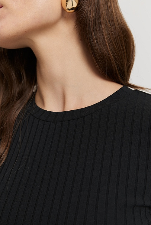 Short Sleeve Rib T-Shirt | Country Road