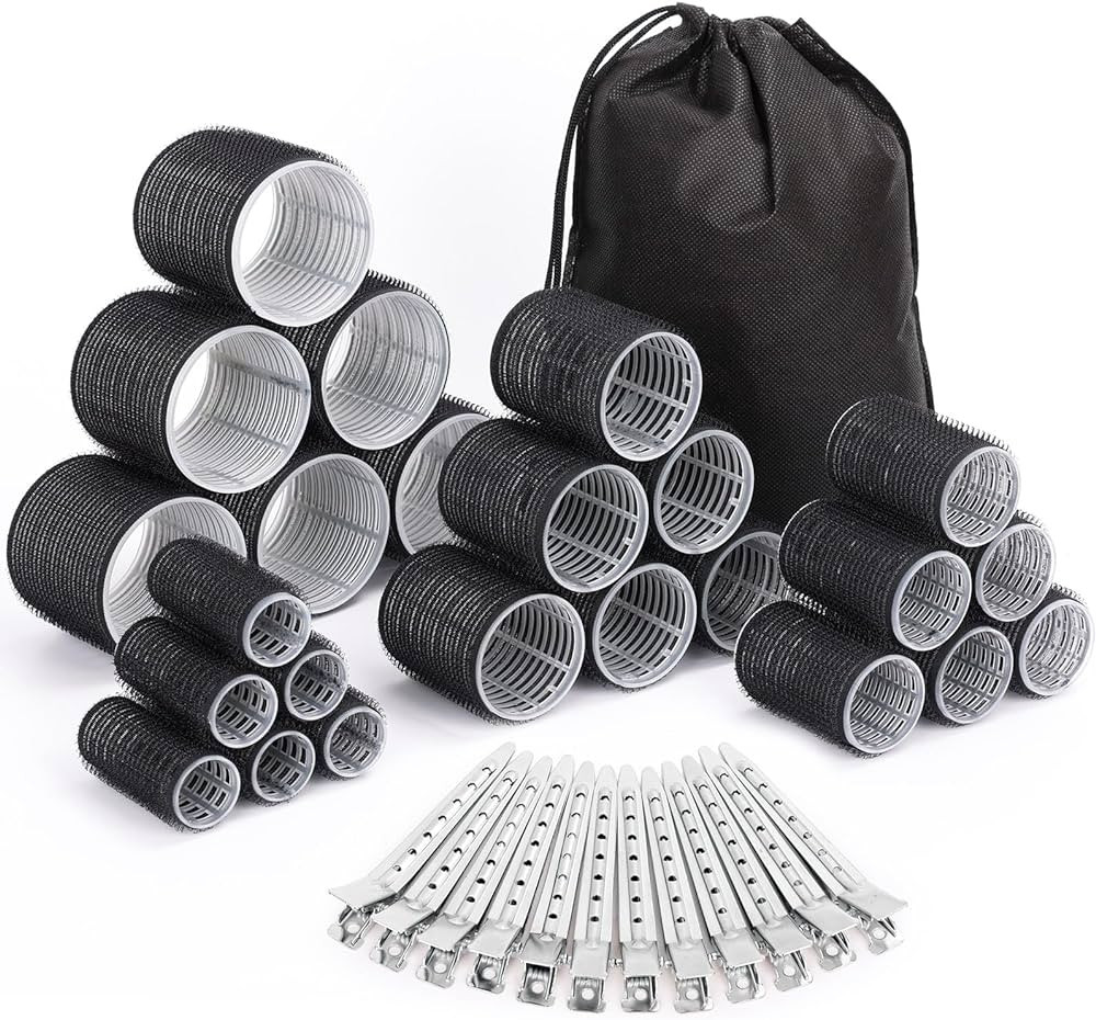 Selizo Hair Curlers 36 Pcs Set with 24Pcs Hair Curlers 4 Sizes and 12 Pcs Hair Clips for Long Med... | Amazon (US)